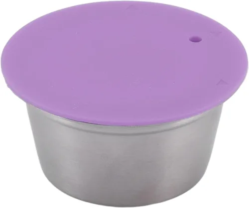 Vista 7 de Cápsulas de café reutilizables, cápsulas de café de repuesto de acero inoxidable, juego de tazas de filtro de café reutilizables con cubierta
