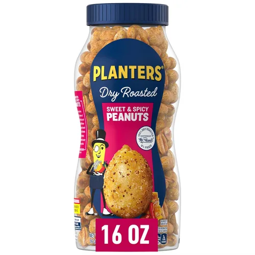 Vista 15 de PLANTERS Cacahuetes tostados secos, proteína a base de plantas, ligeramente salado, aperitivo de maní, tarro de 16 onzas