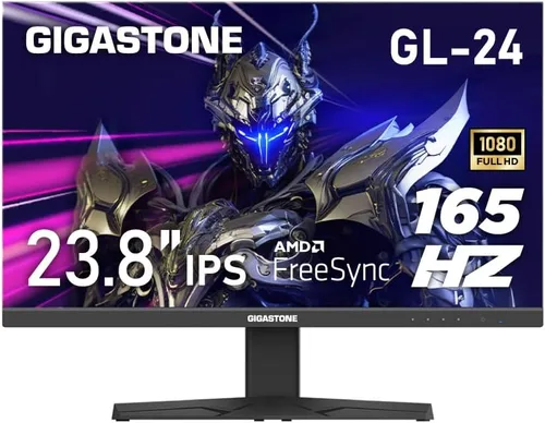 Vista 9 de Gigastone Monitor de luz trasera LED IPS de 24 pulgadas 100Hz FHD 1920 x 1080, 178° WideView, sin marco, monitor dual, MPRT 1ms, altavoces