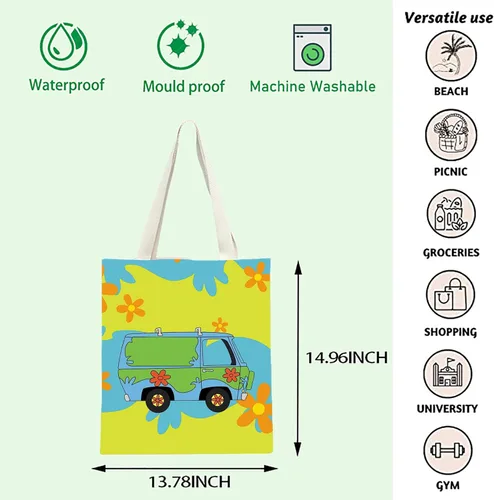 Vista 2 de Bolsa de hombro de película de dibujos animados Máquina de bolsa de mano para automóvil, regalo para mejor amigo, bolsa misteriosa para furgoneta