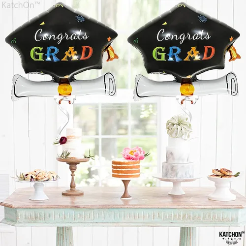 Vista 9 de Globos de graduación clase de 2026 – Grandes 24 pulgadas, decoraciones de graduación 2026 Globos de gorra de graduación, globos de sombrero