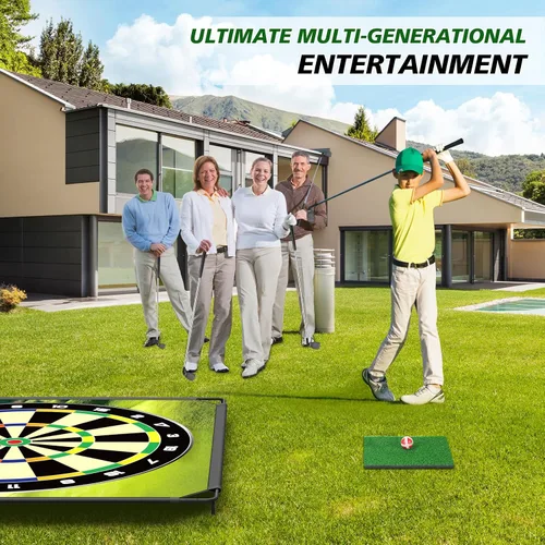 Vista 4 de BaiYuan Juego de astillado de golf portátil para papás y golfistas jóvenes, diversión en interiores, exteriores y césped con 24 bolas adhesivas