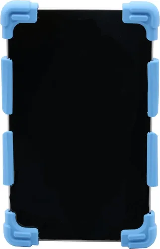Vista 7 de CHINFAI Funda universal para tablet de 7 pulgadas, a prueba de golpes, con soporte de silicona para todas las versiones, RCA Voyager, Vankyo Azul