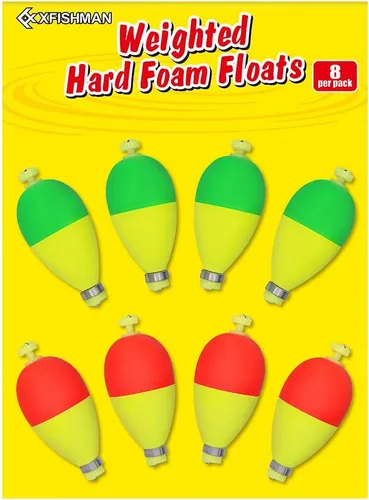 Vista 10 de XFISHMAN Kit de corchos de pesca con peso para pescar, flotador de espuma hecho a mano, 1 pulgada, 2 en 8-12 unidades Surtido 12 Pack