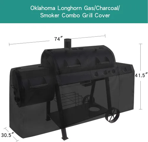 Vista 2 de Stanbroil Funda de repuesto para parrilla Oklahoma Joe's 8899576 Longhorn Grill Combo, cubierta de parrilla combinada de carbón al aire libre
