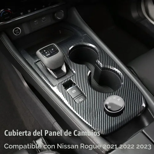 Vista 2 de XITER Perilla de Palanca de Cambios de Automóvil Estilo Fibra de Carbono Cubierta de Panel de Consola Consolas Centrales Fundas de Palanca Perillas