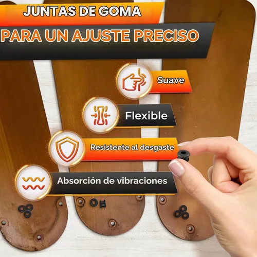 Vista 3 de Kit de ojales de goma de 1/2 pulgada para aspas de ventilador de techo