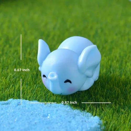 Vista 7 de Mini figuras de elefante, adorno de elefantes en miniatura, animales pequeños, elefantes salvajes, accesorios de jardín para paisaje de musgo