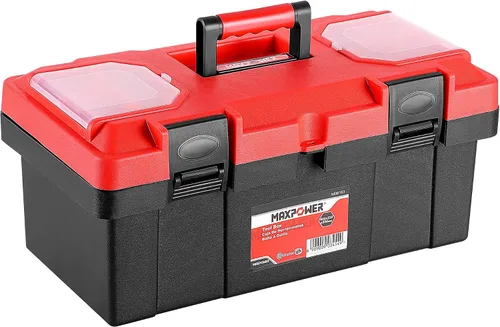 Vista 17 de MAXPOWER Caja de herramientas pequeña, cajas de herramientas de plástico de Rojo