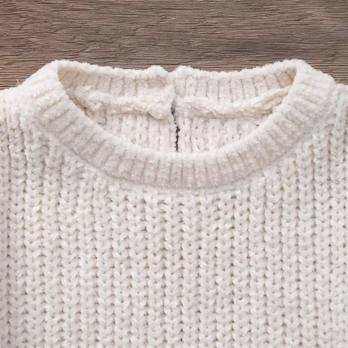 Vista 3 de Suéter de punto para bebé niña y niño, sudadera de manga larga para otoño e invierno