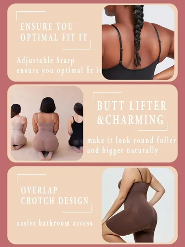 Vista 4 de materasu Faja moldeadora ajustable sin costuras para mujer, control de abdomen, cuerpo completo, moldeador de glúteos, adelgazador de muslos