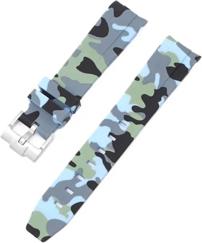 Vista 69 de Correa de camuflaje para Omega Moon Curvo Extremo Pulsera de goma de silicona Hombres Mujeres Sport Watch Band Accesorio 0.787 in