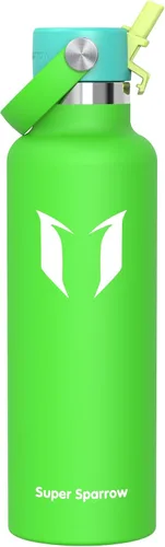 Vista 22 de Super Sparrow Botella de Agua Aislada - 17 Oz / 25 Oz / 34 Oz - Frasco FlipFlow de Boca Estándar - Libre de BPA, Botella a Prueba de Fugas