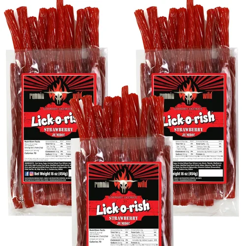 Vista 8 de Caramelo de regaliz de cereza Dulces divertidos y festivos para el Día de la Madre Lick-o-Rish, 3 libras en total