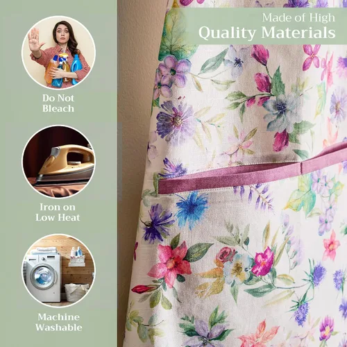 Vista 898 de Maison d' Hermine Delantales para mujer con bolsillo, 100% algodón (27.50 x 31.50 pulgadas)
