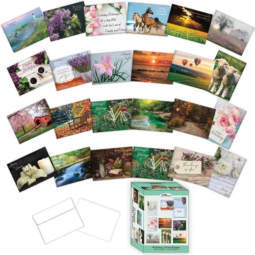 Vista 2 de 48 tarjetas de felicitación religiosas para todas las ocasiones, paquete económico 1, versión King James, tarjetas de felicitación basadas en la fe