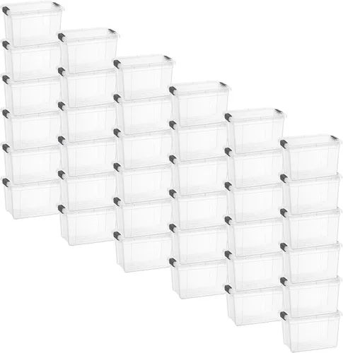 Vista 64 de Superio Mini contenedor de almacenamiento de plástico para crayón, suministros de arte y estuche de costura, organizador pequeño apilable