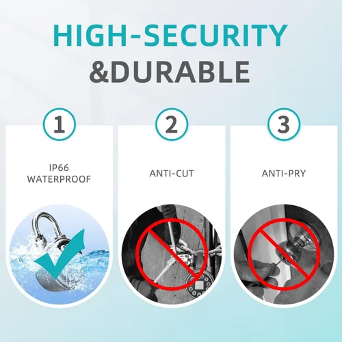 Vista 5 de SFW Candado de huellas dactilares, bloqueo Bluetooth con código, candados inteligentes resistentes al agua con aplicación móvil. Adecuado