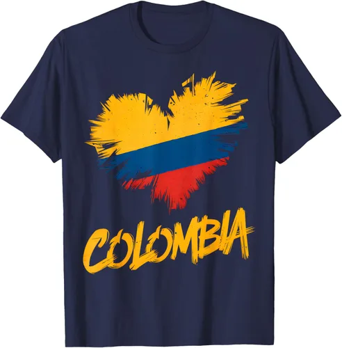 Vista 64 de Camiseta con la bandera del corazón de Colombia