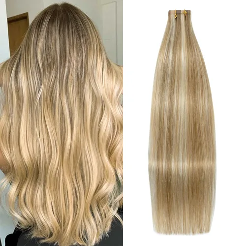 Vista 12 de WindTouch Extensiones de cabello humano con cinta adhesiva, color rojo, 20 unidades, 14 pulgadas, #rojo, 1.06 oz