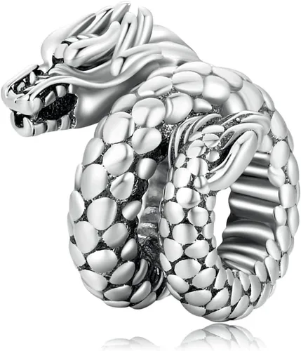 Vista 5 de 925 Sterling Silver White Gold Plated Animal Charm Beads for Women Lindo gato negro.