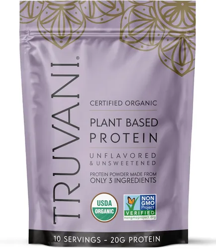 Vista 17 de Truvani - Proteína en polvo de guisantes vegana Banana Canela 20 g de proteína vegetal orgánica 10 porciones Keto Sin gluten ni lácteos