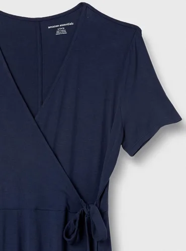 Vista 10 de Tienda Essentials - Vestido de manga casquillo para mujer, estilo cruzado falso