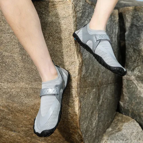Vista 7 de Zapatos acuáticos transpirables de secado rápido para mujer y hombre, calcetines acuáticos suaves para senderismo, natación, playa, surf, yoga