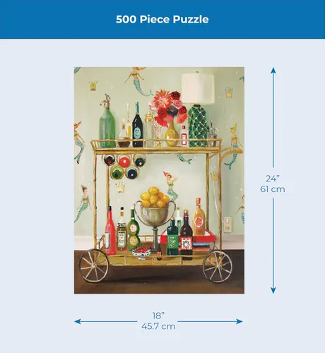 Vista 4 de New York Puzzle Company - Janet Hill Barmaids - Rompecabezas de 500 piezas para noches de juego familiares por Janet Hill