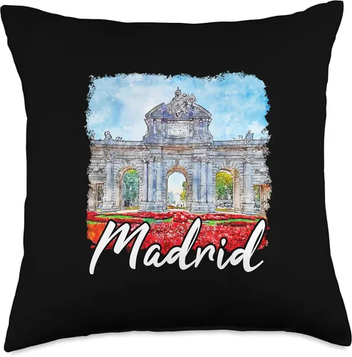 Vista 5 de Madrid Spain Souvenirs Madrid Spain España Puerta de Alcalá Madrileño - Almohada (16 x 16 pulgadas), multicolor
