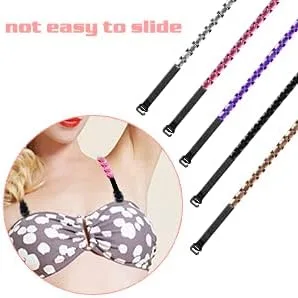 Vista 4 de Women's Replacement Bra Strap Rhinestone Invisible Elastic Adjustable Removable Shoulder Straps Tops Dress Decoration Multi Color 5Pairs Pack