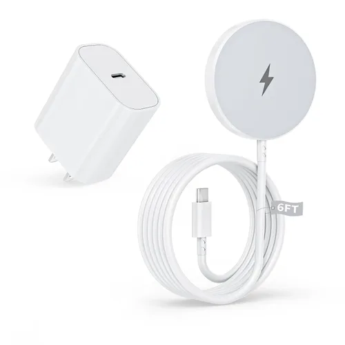 Vista 12 de Cargador inalámbrico para iPhone, 15 W rápido Apple Mag-Safe cargador magnético de carga para iPhone 17Pro Max/16 Pro Max/16Pro/16/iPhone 15Pro