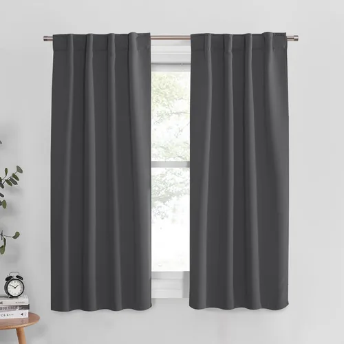 Vista 42 de PONY DANCE Cortinas cortas con aislamiento térmico para ventana pequeña, para guardería, baño, cocina, lavandería, caravana, sótano, 29 pulgadas