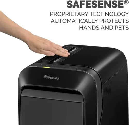 Vista 4 de Fellowes Powershred LX22M - Trituradora de papel microcortada de 20 hojas (5263501) y hojas lubricantes Powershred Performance