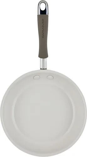 Vista 10 de Rachael Ray Cucina Sartén antiadherente de cerámica/sartén, sartén abierta antiadherente de 8.5 pulgadas, apta para lavavajillas - Almendra