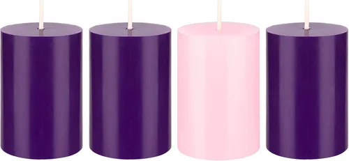 Vista 31 de Mega Candles Juego de 4 piezas de velas de Adviento de Navidad sin perfume, vertidas a mano de cera premium con parte superior en forma de campana