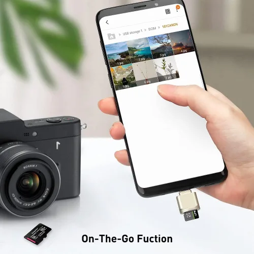 Vista 5 de BorlterClamp - Lector de tarjetas micro SD USB C (paquete de 2 unidades), lector de tarjetas de memoria OTG TF compatible con laptop, MacBook