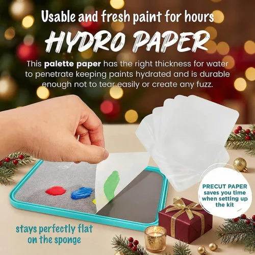 Vista 4 de WetNDri Papel de Paleta Desechable para Pintura Acrílica. Paquete de Recambio de 100 Piezas de Papel de Paleta para Paleta Húmeda para Pintar