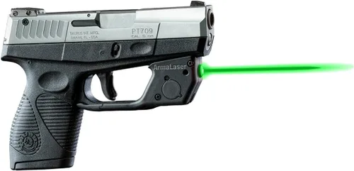 Vista 2 de ArmaLaser TR18G Diseñado para adaptarse a la mira láser verde delgada Taurus 709 740 con activación GripTouch