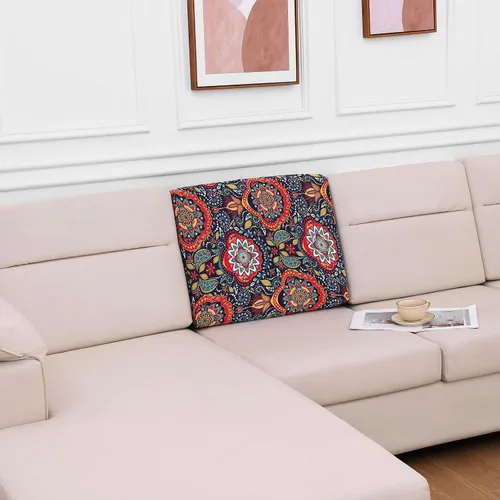 Vista 148 de hyha Fundas de cojín de sofá estampadas, fundas de sofá florales lavables para sofás con 2 cojines, fundas de cojín de patrón elástico para muebles
