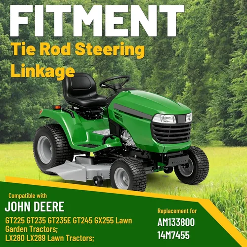 Vista 2 de HECASA Varilla de dirección compatible con John Deere GT225 GT235 GT235E GT245 GX255 LX280 LX289 Reemplazo para AM133800 +2 tuercas de seguridad
