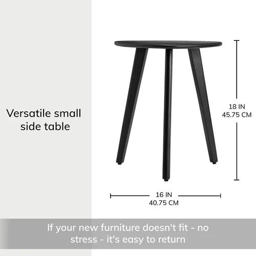 Vista 3 de MH London Wandsworth Mesa auxiliar de madera – Mesas pequeñas hechas a mano exclusivamente – Mesa auxiliar triangular contemporánea para sala