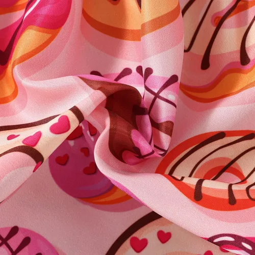Vista 7 de Falda de verano para niñas pequeñas, estampado de dinosaurio, helado, sin mangas, correa sin espalda, vestido 1-6T