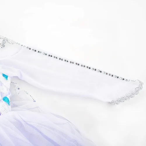 Vista 5 de JerrisApparel Disfraz de princesa para niña, vestido de fiesta de nieve, disfraz de Halloween o cosplay