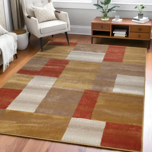 Vista 38 de Superior alfombra de área de la colección diseñador Clifton, 8 mm de altura de apilado, con respaldo de yute, diseño geométrico contemporáneo, Beige