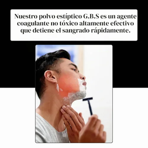 Vista 6 de Styptic - Tarros de polvo – Primeros auxilios de aseo profesional para afeitar, cortes de maquinilla de afeitar y quemaduras de afeitar, polvo