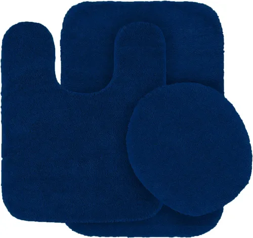 Vista 10 de Kids Zone Home Linen Juego de alfombras de baño de 3 piezas, color azul aguamarina sólido, alfombras de baño, juego de baño, alfombras súper suaves