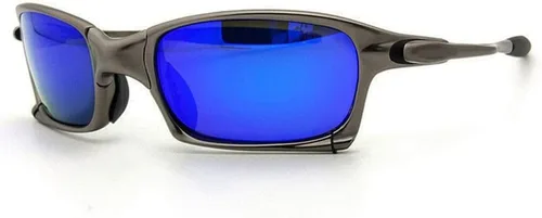 Vista 5 de Gafas de sol cuadradas deportivas superiores Marco de metal de aleación polarizada Iridium Mirror Riding