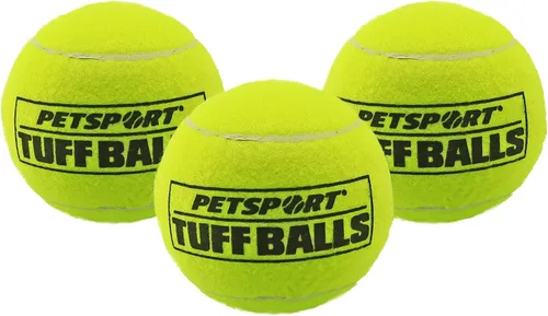 Vista 15 de PetSport Jr. Happy Birthday Tuff Ball - Juguetes para perros Paquete de 4 pelotas de tenis pequeñas (1.8 pulgadas) seguras para mascotas y goma