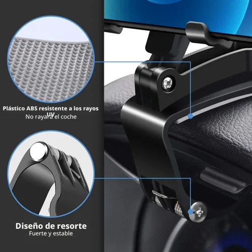 Vista 4 de FONKEN Soporte de teléfono para automóvil, rotación de 360 grados, soporte de clip para salpicadero, compatible con iPhone 11/12 Pro Max XS Max XR 8